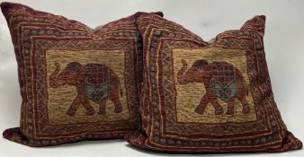 A pair of Jonelle mixed fibre decorative pillows in the Indian style, complete with central