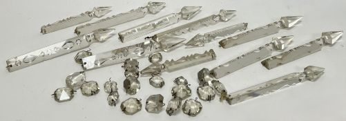 A large collection of crystal and lustre drops of various forms comprising, long spear and