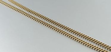 A 9ct gold curb link chain necklace with lobster claw fastening: l. x 24.5cm 11.49g