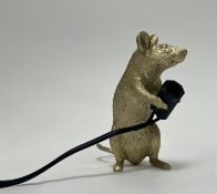 A Seletti painted resin 'Mouse Lamp', modelled standing holding the lightbulb, untested (h. 13cm)