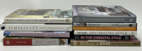 A collection of various Interior Design coffee table books, comprising 'House & Gardens Best in