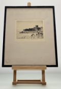 Robert Houston (British 1891-1942), Dunolly Castle, etching, signed pencil bottom right, paper label