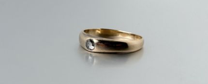 A 19thc yellow metal ring set rose cut diamond approximately 0.20ct O/P 2.9g