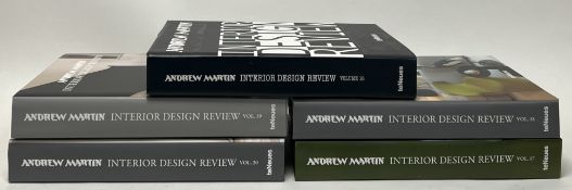 A collection of five Andrew Martin Interior Design Review books to include; Volumes 16, 17, 18,