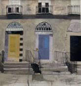 Ann Cowan RSW, India Street, mixed media on paper, signed pencil bottom right, inscribed verso, in a