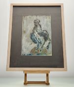 Martin Hill (Scottish Contemporary), Rooser, oil, inscribed in pen verso, dated 2014, gallery