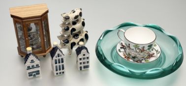 A collection of various decorartive wares comprising, a Staffordshire Hunting Scene pattern