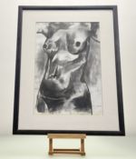 Mimi Doublet, Nude, charcoal and ink on paper, signed bottom right in pencil and paper label