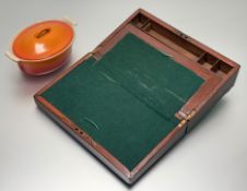 A collection of various wares comprising, a mahogany writing slope, with green felt lining and inner