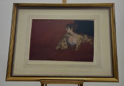 Sir William Russell Flint (Scottish 1880-1969), Red Background print, published by Adam Collection