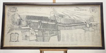 Re-Engraved & Published by W & A.K Johnston, Edinburgh 1865, Birds eye view of Edinburgh in 1647, by