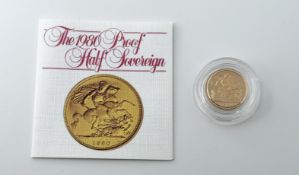 A Queen Elizabeth II 1980 gold proof half sovereign 3.99g
