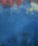 Christina Briggs (Contemporary School), Alcazar Secret Garden Blue, acrylic on canvas, paper label /