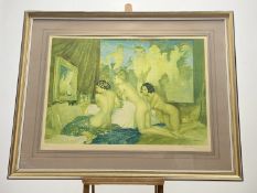 Sir William Russell Flint (Scottish 1880-1969), Three Ladies in the studio, printed by F & R, signed