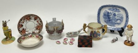 A collection of miscellaneous decorative items, comprising a Royal Worcester figure modelled by F.G.