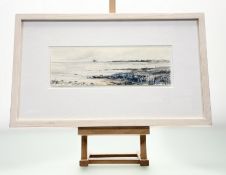 Sarah Carrington (Scottish 1977-), N.Berwick & Bass Rock, mixed media, framed. (9cmx28cm)