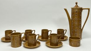 A Susan Williams Ellis Portmeirion pottery part coffee service in the 'Totem' pattern, comprising