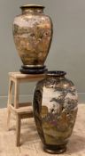 A pair of large Japanese Satsuma vases, early 20th century, decorated in enamels and gilt with