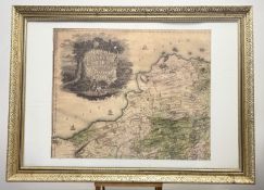 A Map titled - Map of Haddington Shire surveyed by EM Forrest 1799, reprodution print, in a glazed