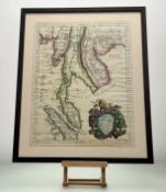 A Southeast Asia Map, Penisola dell India di la dal Gange, reproduction coloured after, in a