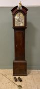 A 19th century longcase clock by John Jeffray of Glasgow, arched pediment and finial over brass