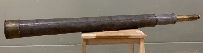 A late 19th century maritime two-draw telescope: L. 90cm closed