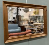 A modern rustic style wall-hanging mirror of rectangular form, with bevel mirror plate (l. 89.5 x