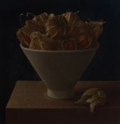 Y Lisa Smith (British, Contemporary), Physalis, monogrammed and dated (20)06, oil on canvas, framed.