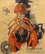 Y Malcolm Cheape (Scottish, b. 1964), Lobster Thermidor, signed lower right, mixed media, framed.