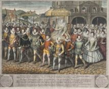 George Vertue, a copper engraving of the Royal Procession of Elizabeth I, dated 1742, after Marcus