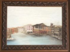 Y Stephanie Dees RSW (b. 1974), Venetian View, signed lower right, mixed media, framed. 12cm by 18.