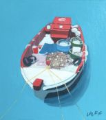 Y Simon Laurie R.S.W., R.G.I. (Scottish, b. 1964), Greek Boat, signed lower right, acrylic and