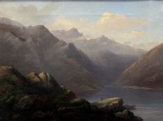 Edward Train (British, 1801-1866), Figures in a Mountainous Landscape on the Isle of Skye, signed