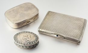 A Continental 925 silver cigarette case, early 20th century, with import marks, rectangular with