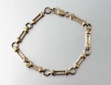A 9ct gold fancy link chain bracelet, the lobster clasp stamped 375. Length 20cm, 12 grams