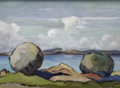 Y Hugh Paton A.R.E. (Scottish, 1910-66), A West Coast View, probably from Arran looking towards
