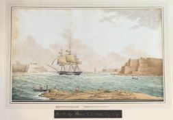 Nicholas Cammillieri (Maltese 1762-1860), HMS Martin Entering the Grand Harbour at Malta, signed