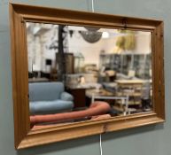 A modern rustic style wall-hanging mirror of rectangular form, with bevel mirror plate (l. 89.5 x