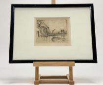 Featherstone Robson (1880-1936), Along the Thames, etching, sgined in pencil below, in a glazed