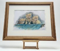 David D Clayton, Two's Company..Three's a Crowd, pastel on paper, signed and dated '02 bottom right,