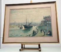 Robert Finlay McIntyre (1846-1906), View from the Clyde, chromolithograph, in a glazed frame. (