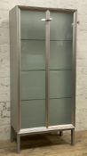 An Italian glass and aluminium storage cabinet, designed by Antonia Astori for Driade, frosted glass