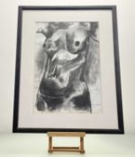 Mimi Doublet, Nude, charcoal and ink on paper, signed bottom right in pencil and paper label
