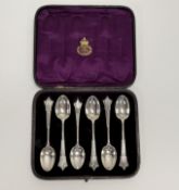 A Victorian London silver set of six tea spoons retailed by Collingwood & Son Conduit Street London: