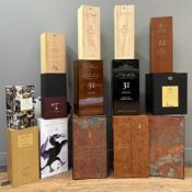 Whisky interest, a collection of empty presentation boxes, including Macallan 31 Years Old and