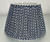 A Fermoie linen empire lamp shade in 'Blue Wicker' design (h. 27.5cm x d. 42cm)