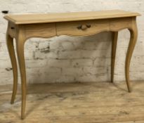 A modern French-style hall console table, possibly Laura Ashley, rectangular top with frieze