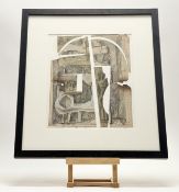 Kirill Sokolov (Russian 1930-2004), Sculptural Fantasy, collage of singed gouache and pen/ink