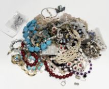 A very large collection of costume jewellery to include chinese freshwater cultured pearls, quartz