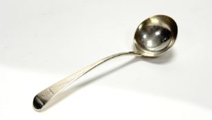 A George III London George Smith III and William Fearn silver old English pattern sauce ladle with